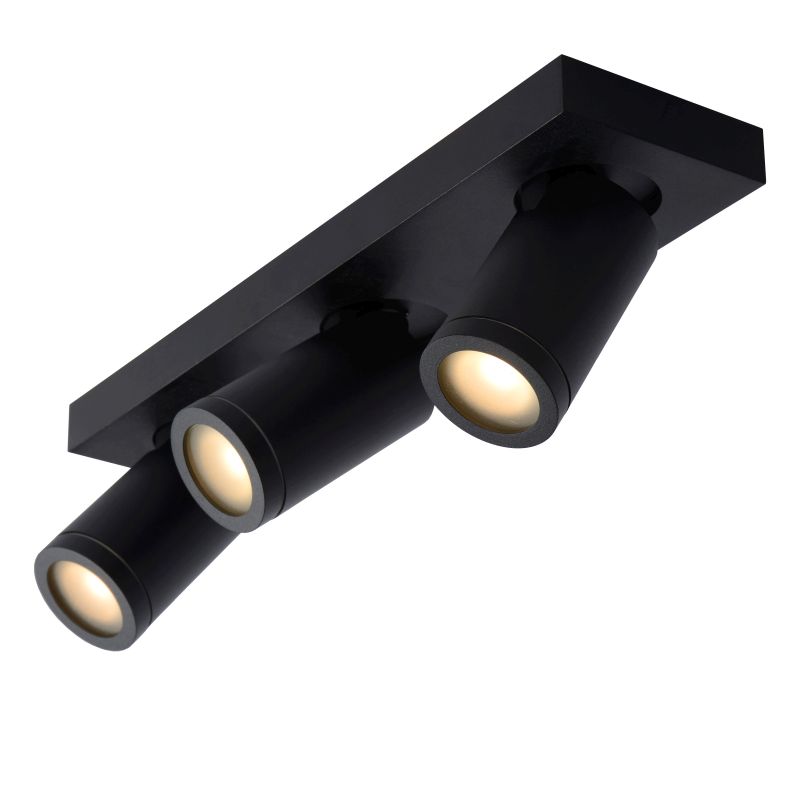 Lucide TAYLOR - Stropné bodové svietidlo Kúpeľňa - LED Dim to warm - GU10 - 3x5W 2200K/3000K - IP44 - Black